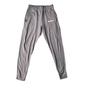 Alphalete Pro Elite Men's Medium Stretch Joggers Zip Pockets Gray Gym Workout